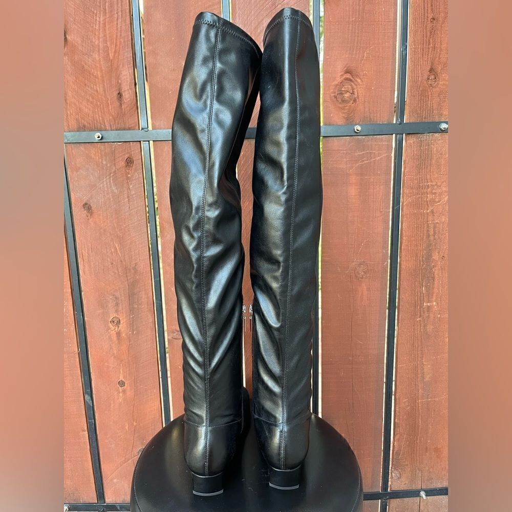 Schutz OTK leather/suede Boot Black size 8B - Picture 3 of 6